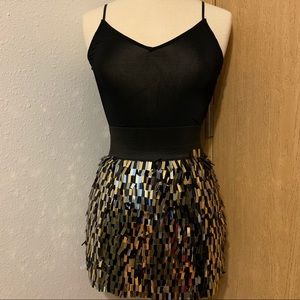 LaRok Metallic Fringe Skirt